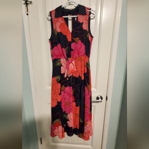 Joseph Ribkoff Floral Maxi Dress - Pink, Black, and Green